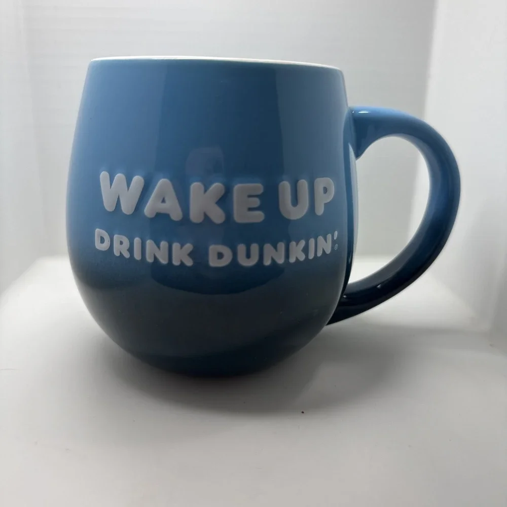 DUNKIN DONUTS WAKE UP Drink DUNKIN Be Awesome Blue Coffee Mug 20 oz